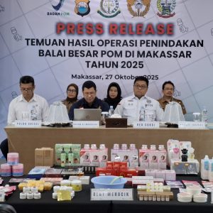 BBPOM Makassar Sita 4.771 Pices Kosmetik Bermerkuri, Libatkan Influencer Sidrap