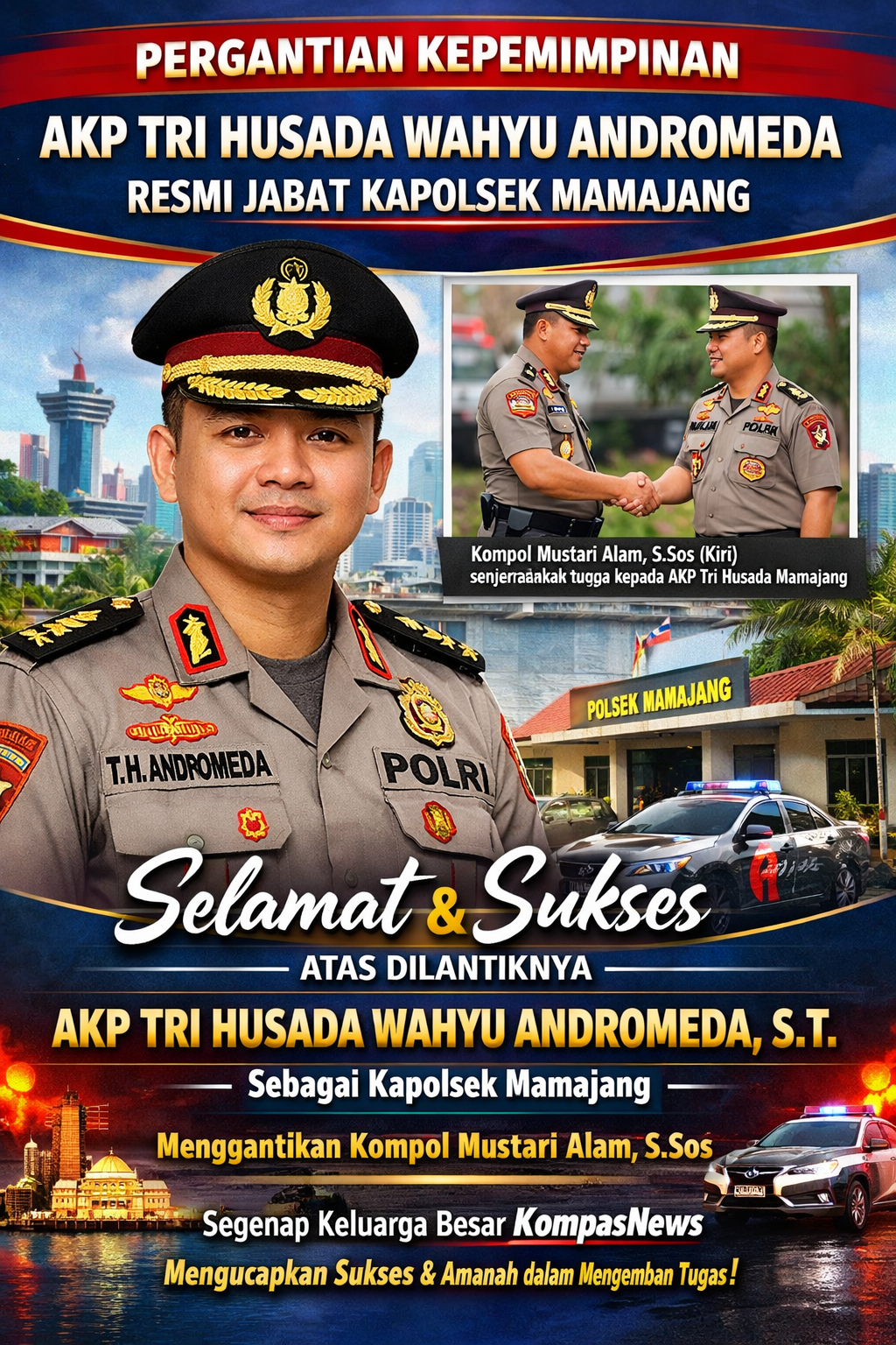 Pergantian Kepemimpinan, AKP Tri Husada Wahyu Andromeda Resmi Jabat Kapolsek Mamajang