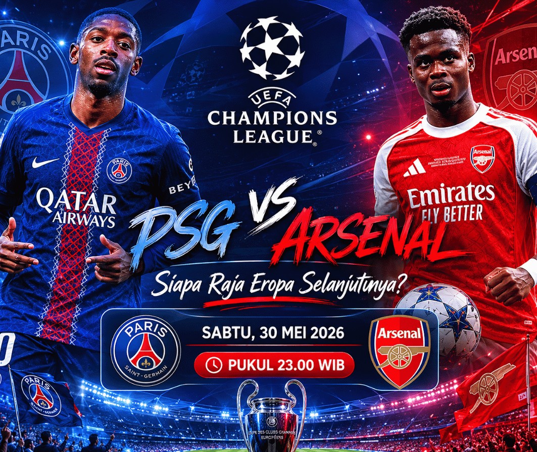 Final Liga Champions: PSG Dijagokan, tapi Arsenal Sedang ‘PD’