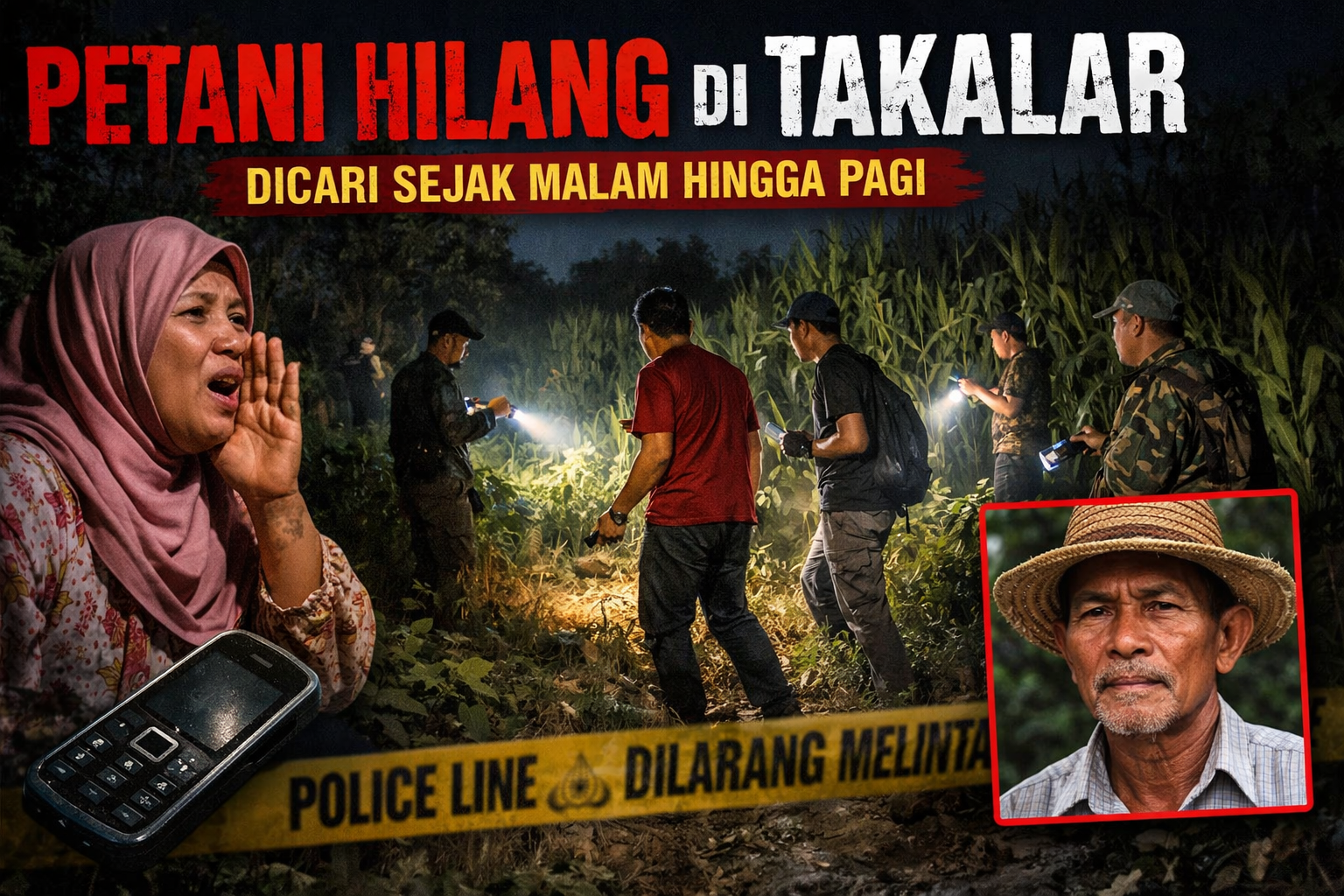Petani Hilang di Takalar Saat ke Kebun, Dicari Sejak Malam Hingga Pagi