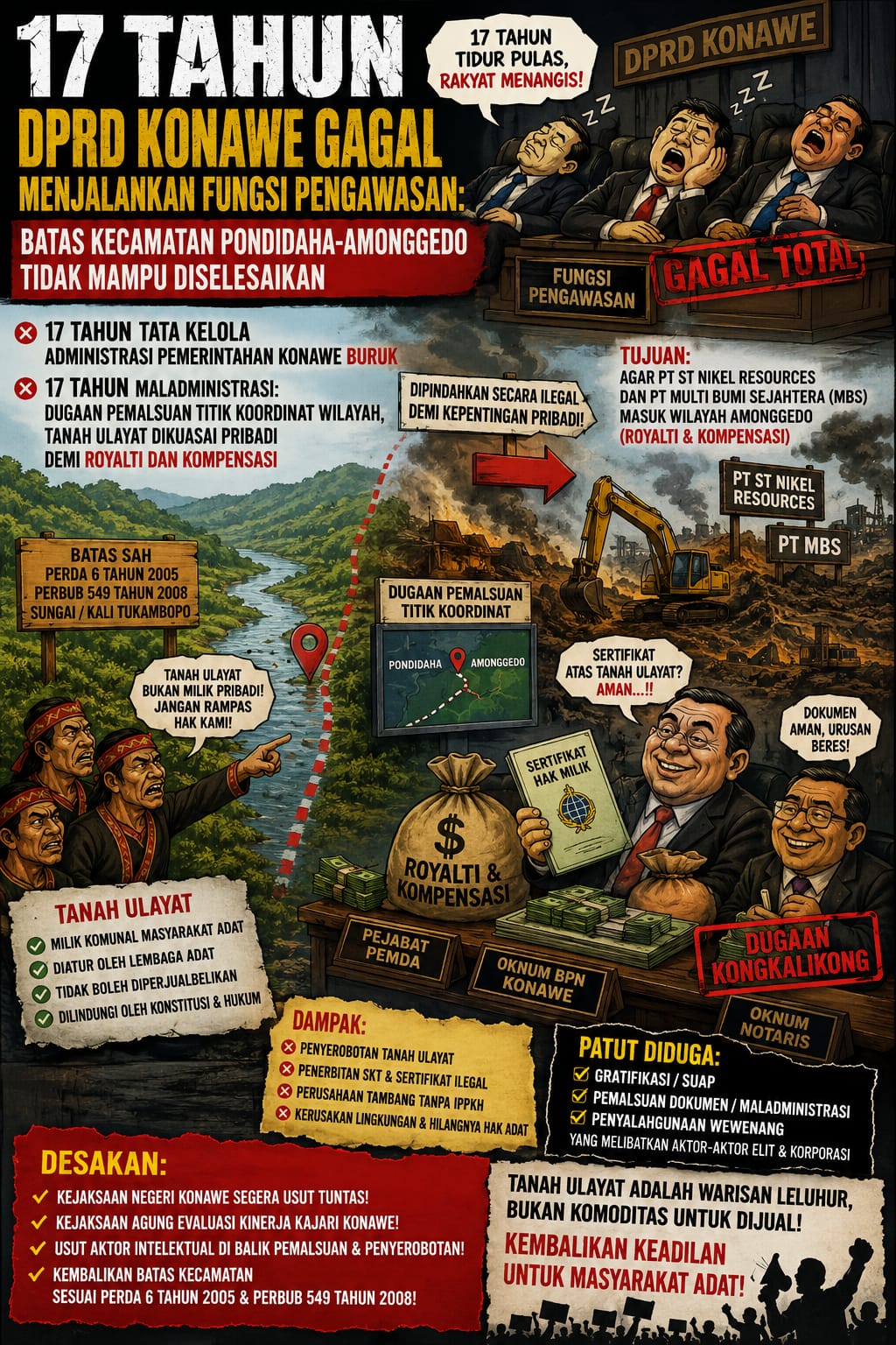Perda Diduga Dilanggar Selama 17 Tahun, Sengketa Tanah Ulayat dan Batas Kecamatan Konawe Tak Kunjung Tuntas