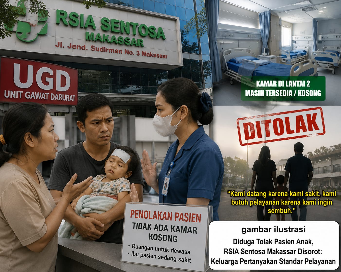 Diduga Tolak Pasien Anak, RSIA Sentosa Makassar Disorot: Keluarga Pertanyakan Standar Pelayanan