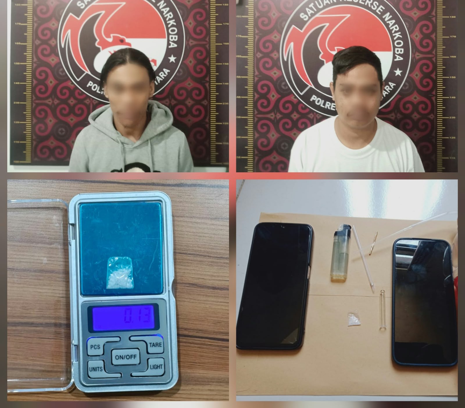 Polisi Tangkap 2 Pengedar Narkoba di Toraja Utara, Satu Paket Sabu Disita