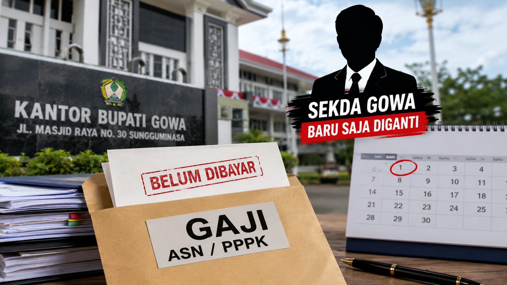 Gaji ASN dan PPPK Penuh Waktu di Gowa Belum Cair, Transisi Jabatan Sekda Jadi Sorotan