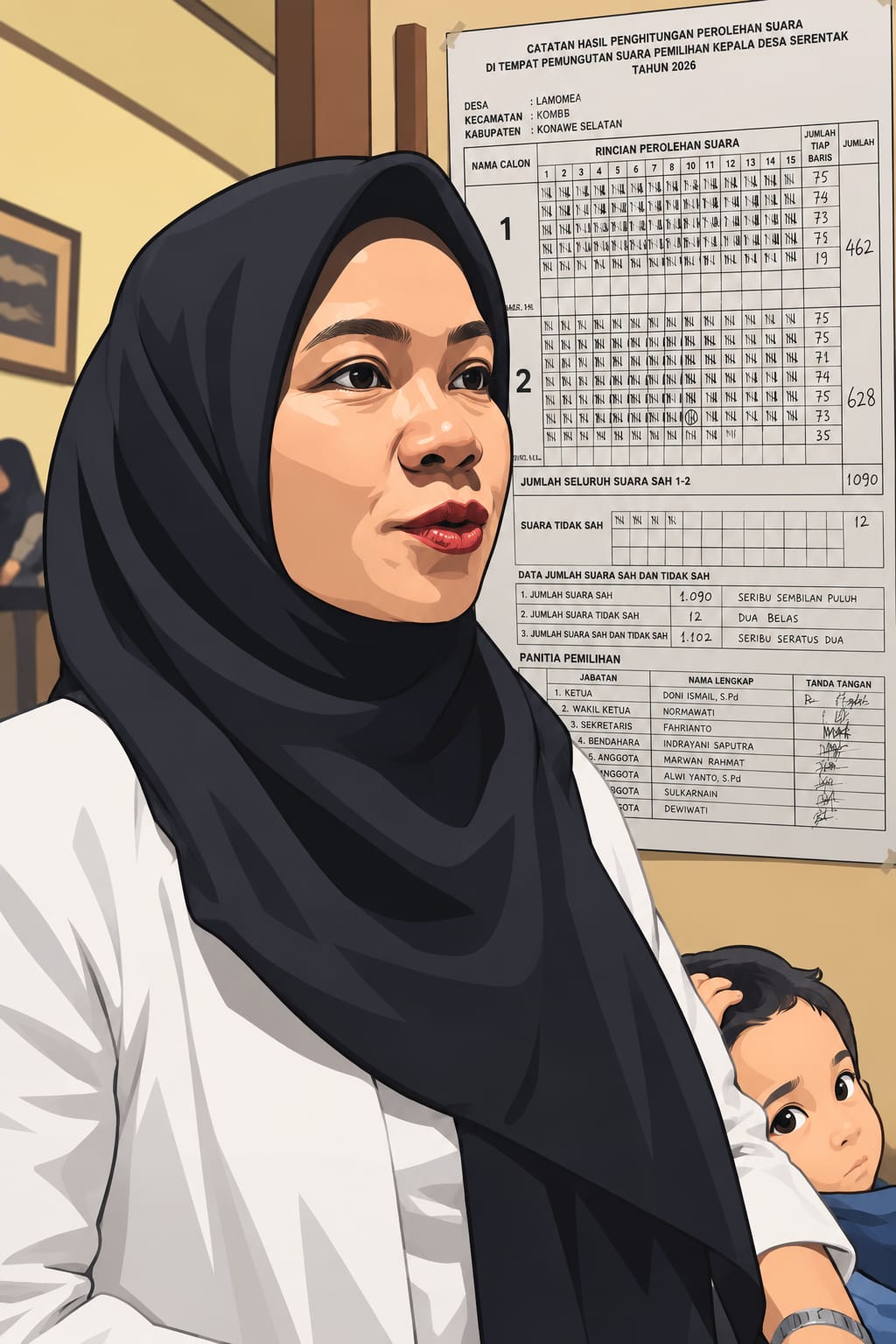 Weni Widya Astuti Menang Pilkades Lamomea Konsel, Raih 628 Suara