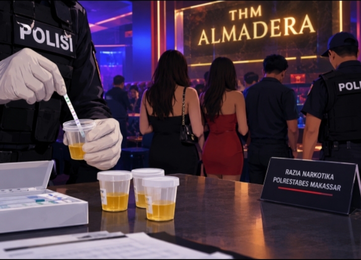 2 LC Positif Narkotika Saat Polisi Razia THM Almadera Makassar